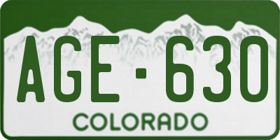 CO license plate AGE630