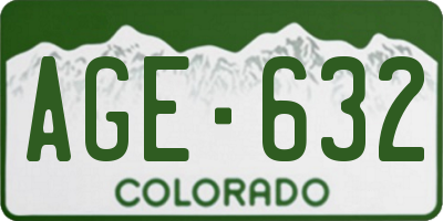 CO license plate AGE632