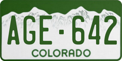CO license plate AGE642