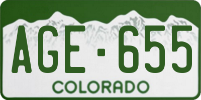 CO license plate AGE655