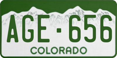 CO license plate AGE656