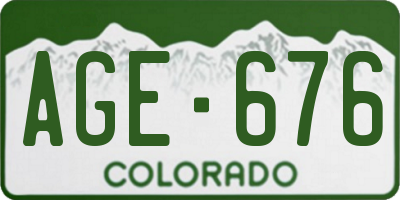 CO license plate AGE676