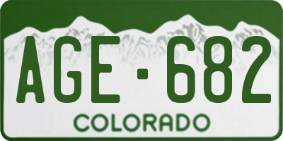 CO license plate AGE682