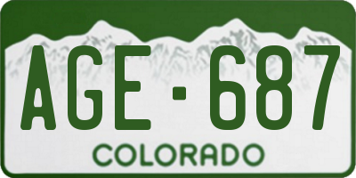 CO license plate AGE687