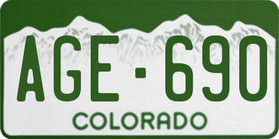 CO license plate AGE690