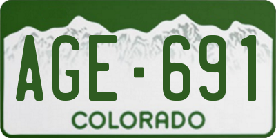CO license plate AGE691