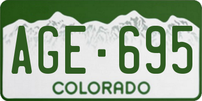 CO license plate AGE695