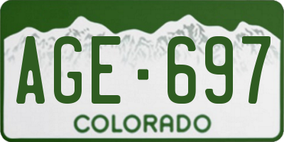 CO license plate AGE697