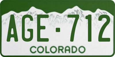 CO license plate AGE712