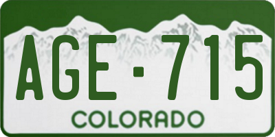 CO license plate AGE715