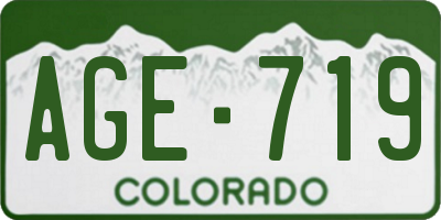 CO license plate AGE719