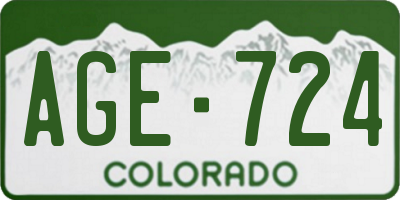CO license plate AGE724