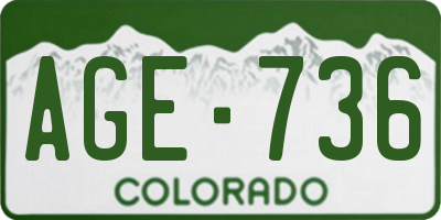 CO license plate AGE736