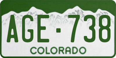 CO license plate AGE738