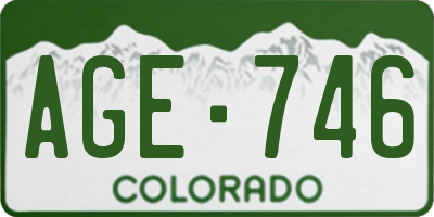CO license plate AGE746