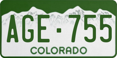 CO license plate AGE755