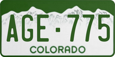 CO license plate AGE775