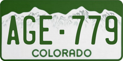 CO license plate AGE779