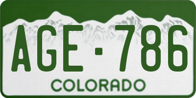 CO license plate AGE786