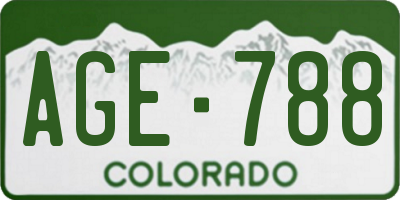 CO license plate AGE788