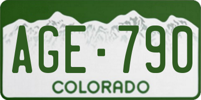 CO license plate AGE790