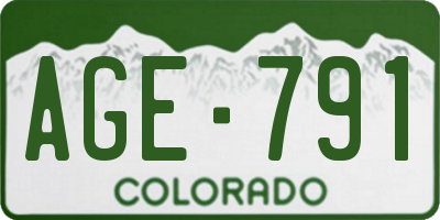 CO license plate AGE791
