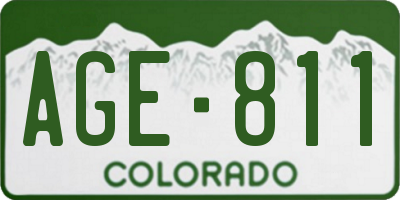 CO license plate AGE811