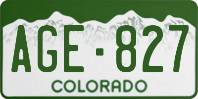 CO license plate AGE827