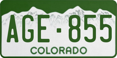 CO license plate AGE855