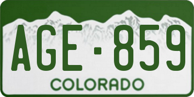 CO license plate AGE859