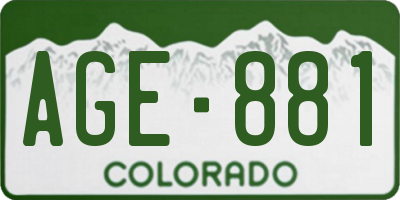 CO license plate AGE881