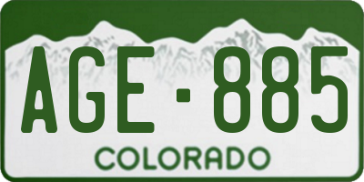 CO license plate AGE885