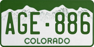 CO license plate AGE886