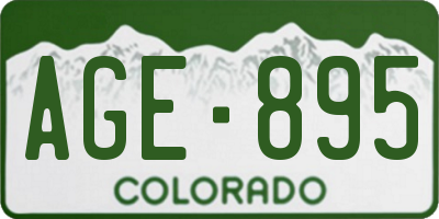 CO license plate AGE895