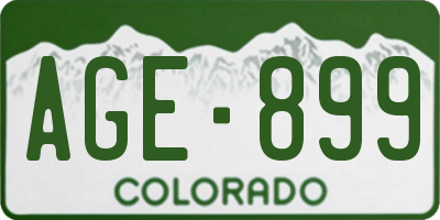 CO license plate AGE899