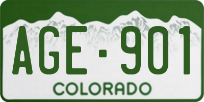 CO license plate AGE901