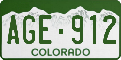 CO license plate AGE912