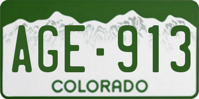 CO license plate AGE913