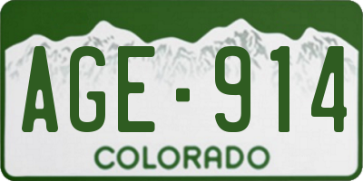 CO license plate AGE914