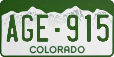 CO license plate AGE915