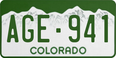 CO license plate AGE941