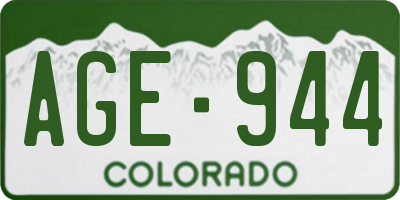 CO license plate AGE944