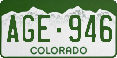 CO license plate AGE946