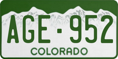 CO license plate AGE952