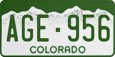 CO license plate AGE956