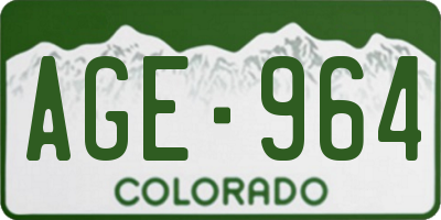 CO license plate AGE964