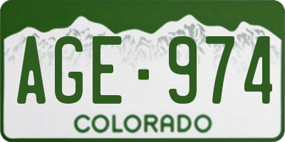 CO license plate AGE974