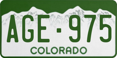 CO license plate AGE975