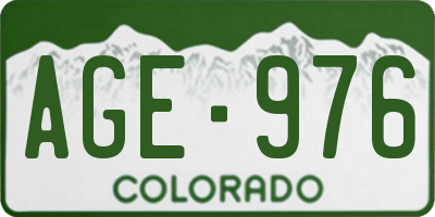 CO license plate AGE976
