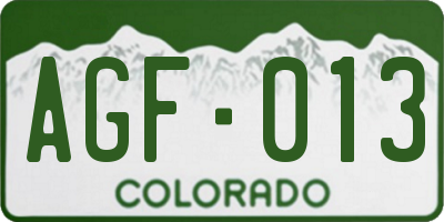 CO license plate AGF013